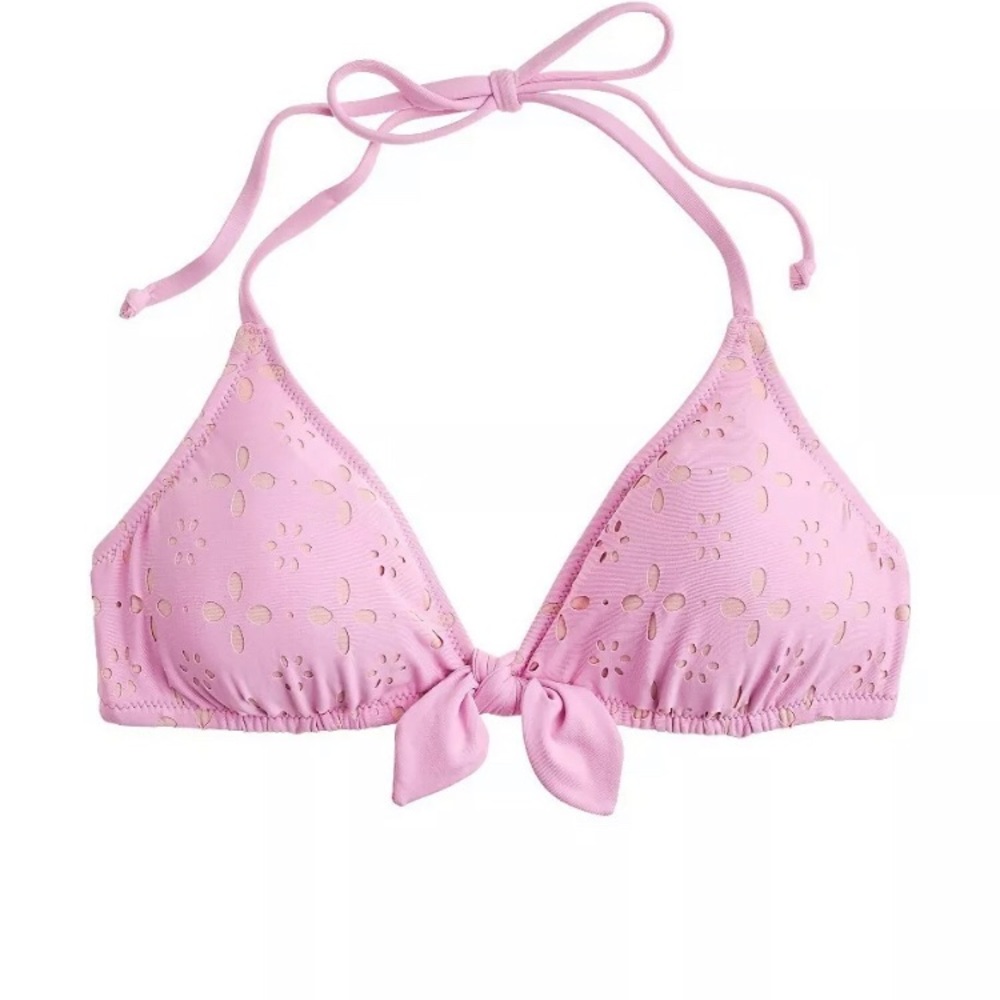 J. Crew Tie Halter Bikini SET in Laser-Cut Eyelet